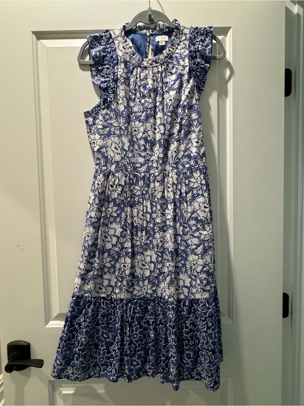 J Crew sleeveless blue floral dress
